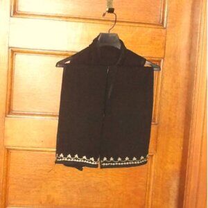 Amazing ~~~ Black SCARF / WRAP Gold Trim ~~`